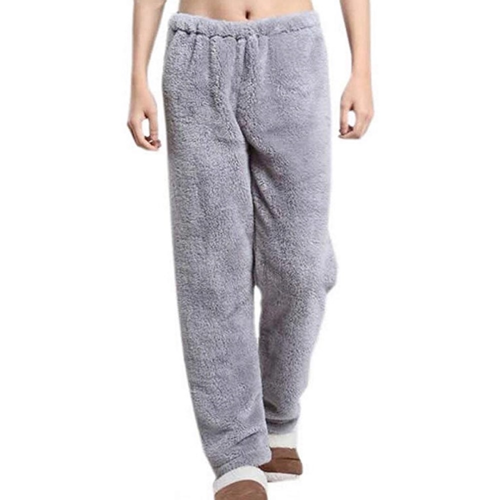 Women’s Elastic Waist Sleepwear Fuzzy Pajama Pants